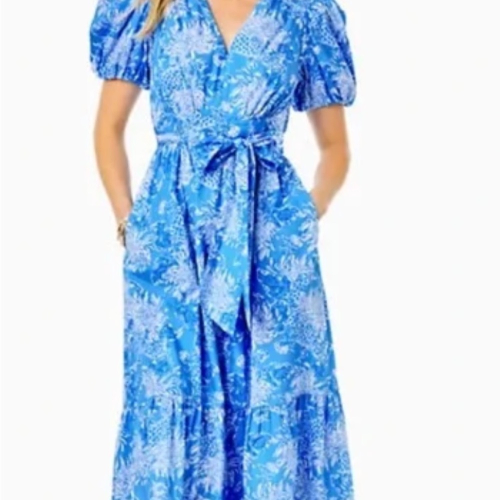Lilly Pulitzer Vibrant Blue Maxi Dress